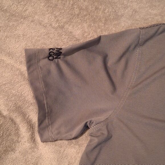 ⛳Callaway Opti-Dri Gray Golf Short Sleeve Logo Men Polo Shirt XL Pin Striped - Picture 4 of 12